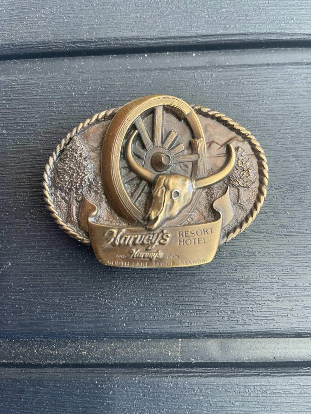 Vintage 1982 Bronze Decorative Belt Buckle